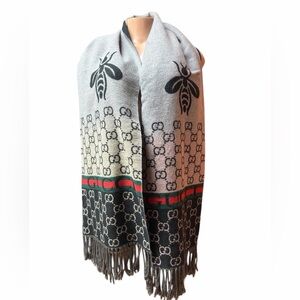 Gucci GG Jacquard Silk & Cahmere Blend Scarf, Shawl, Wrap